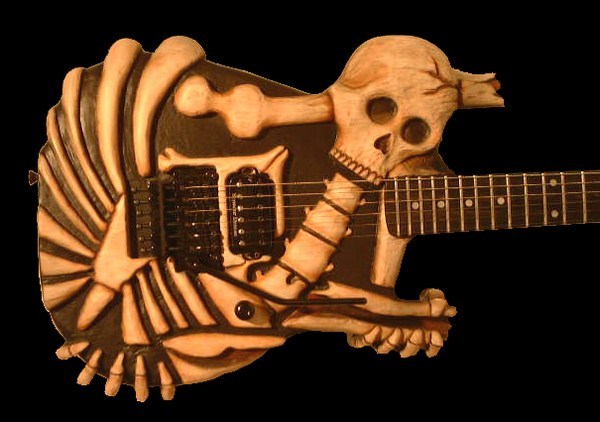 skull and bones guitar