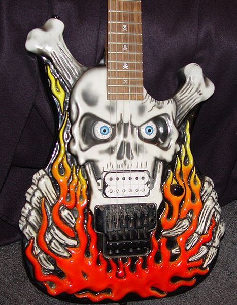 Guitar With Skulls